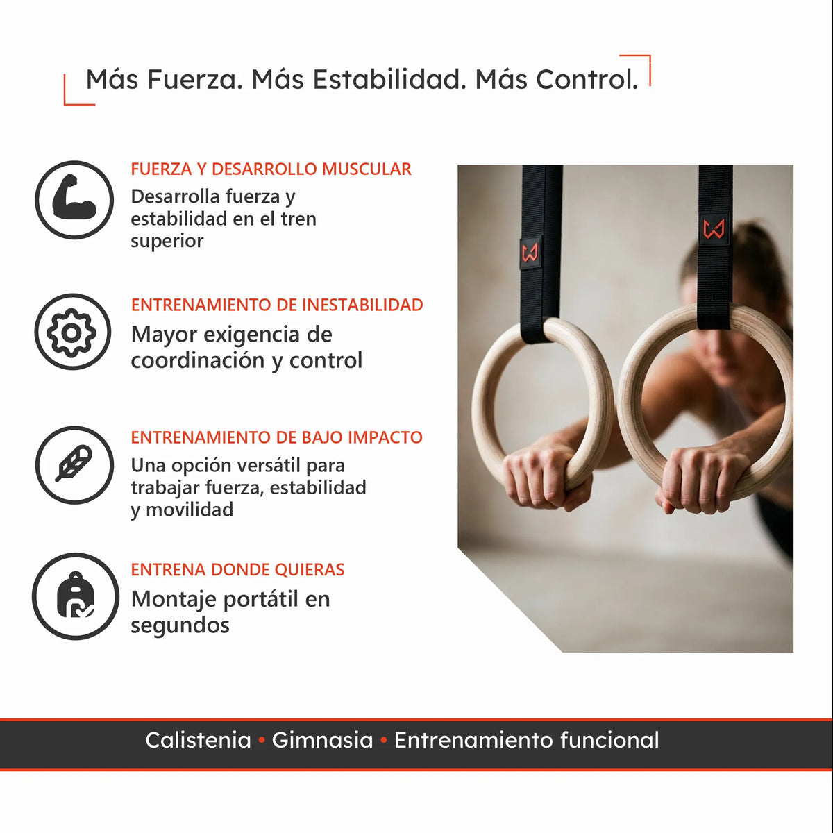 anillas entrenamiento fuerza estabilidad calisthenics