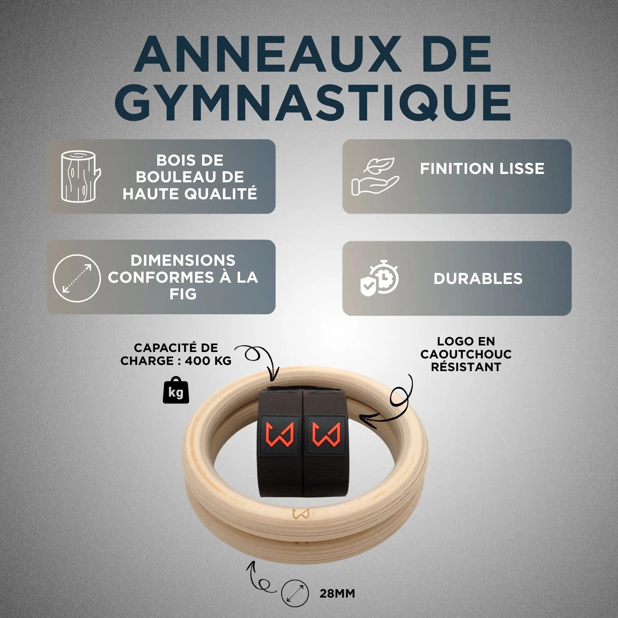 anneaux de gymnastique caracteristiques