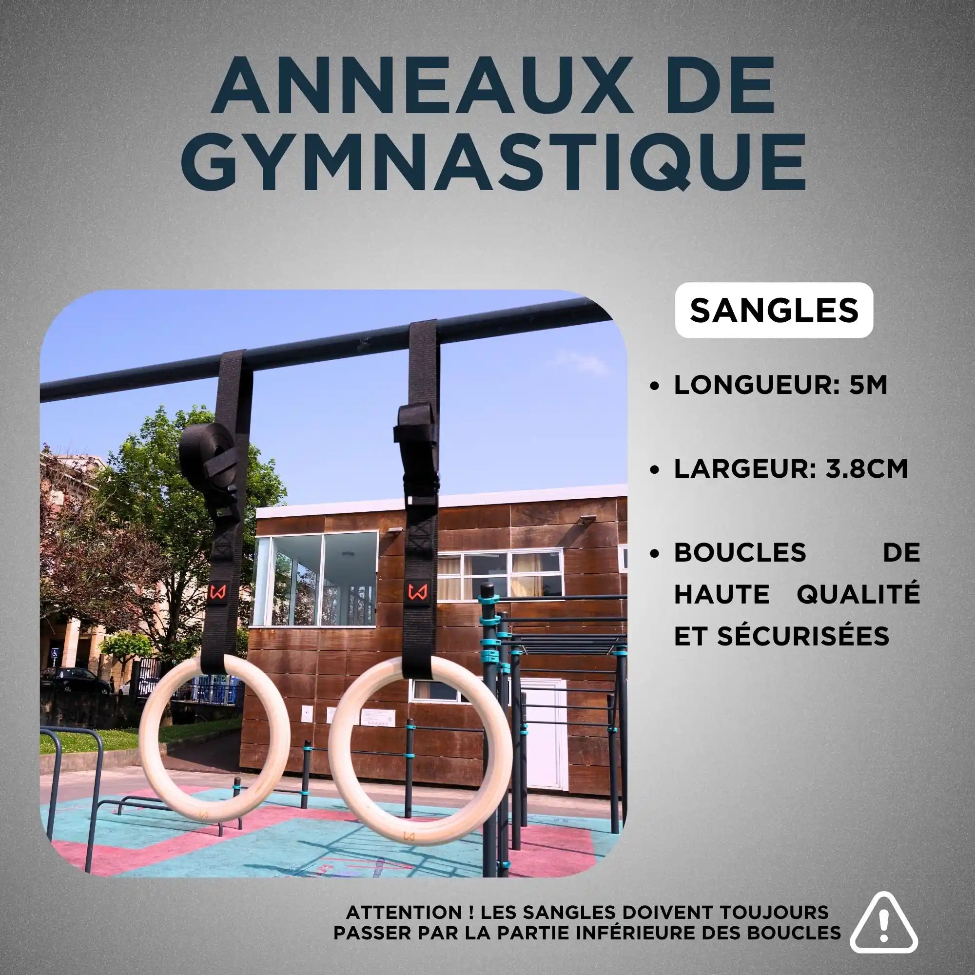 anneaux de gymnastique sangles