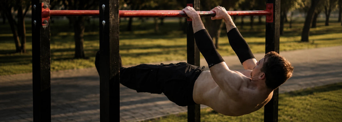 calisthenics front lever athlete outdoor park