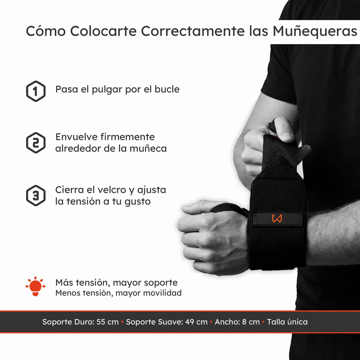 Cómo colocar correctamente las muñequeras de calistenia con cierre de velcro