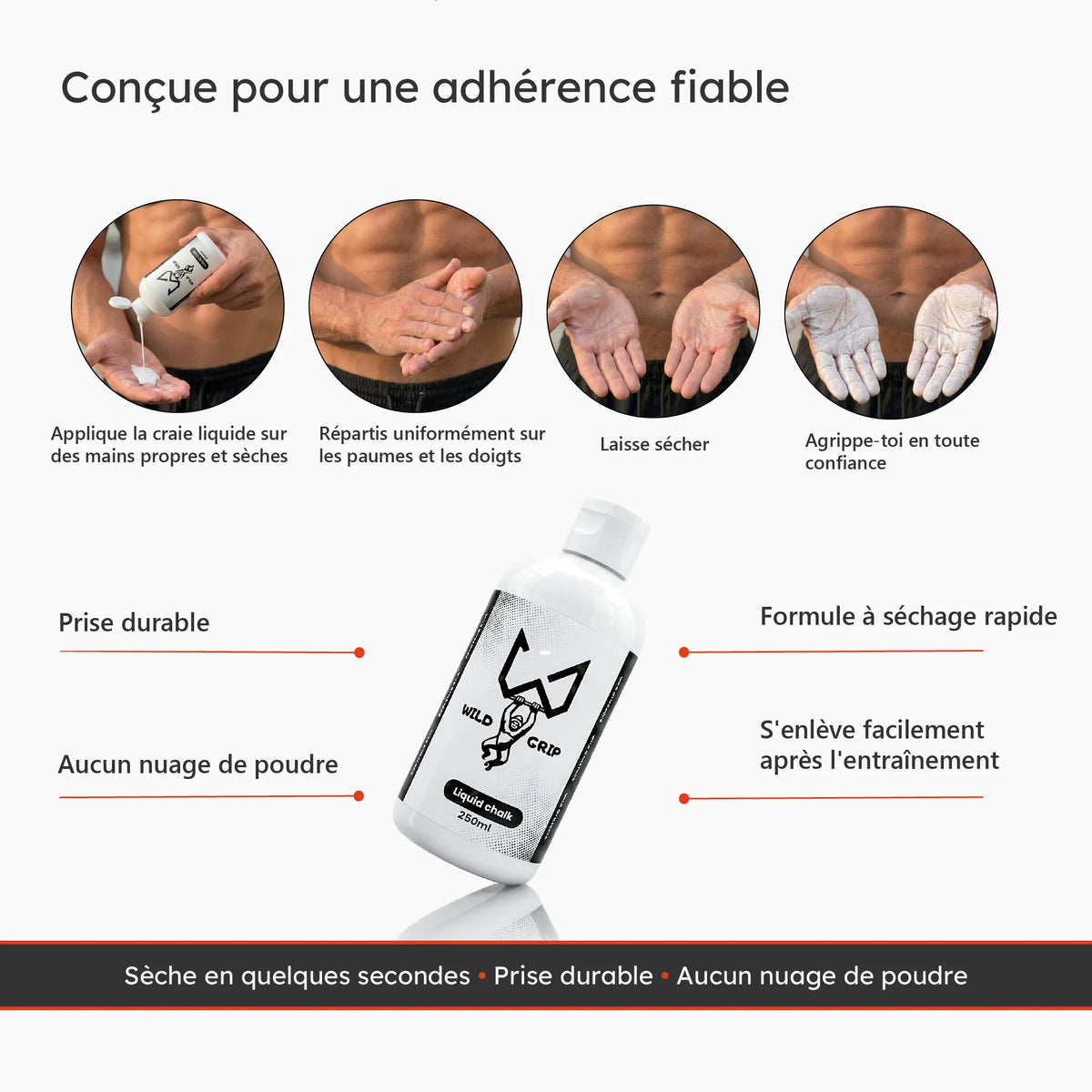 Craie liquide 250 ml à séchage rapide pour une adhérence durable