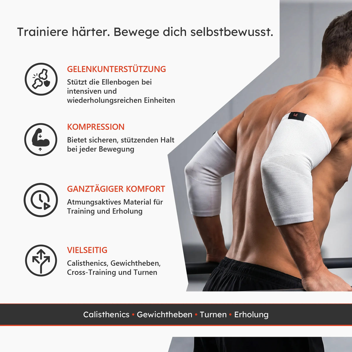 Ellenbogenbandagen zur Gelenkunterstützung und Kompression beim Training