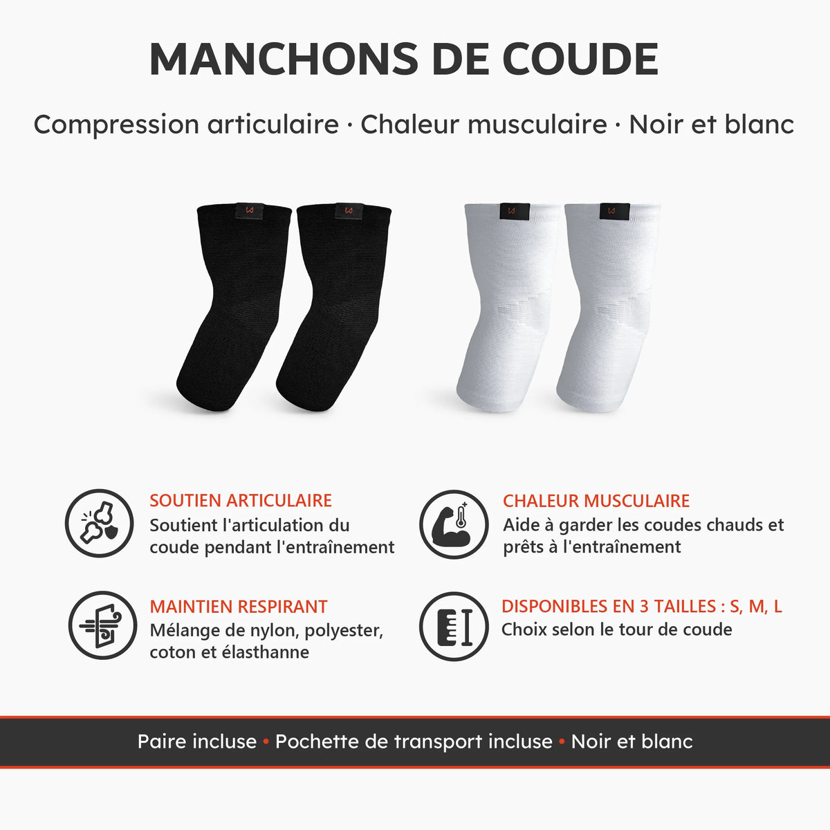 Manchons de coude de compression pour entraînement et soutien articulaire