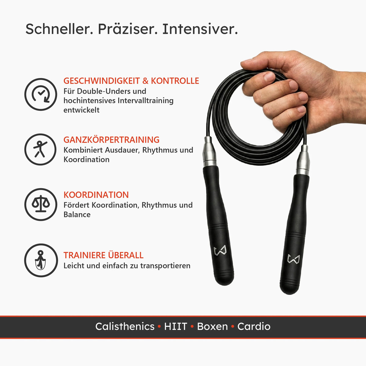 Speed Rope für Double-Unders, HIIT, Boxen und Cardio-Training