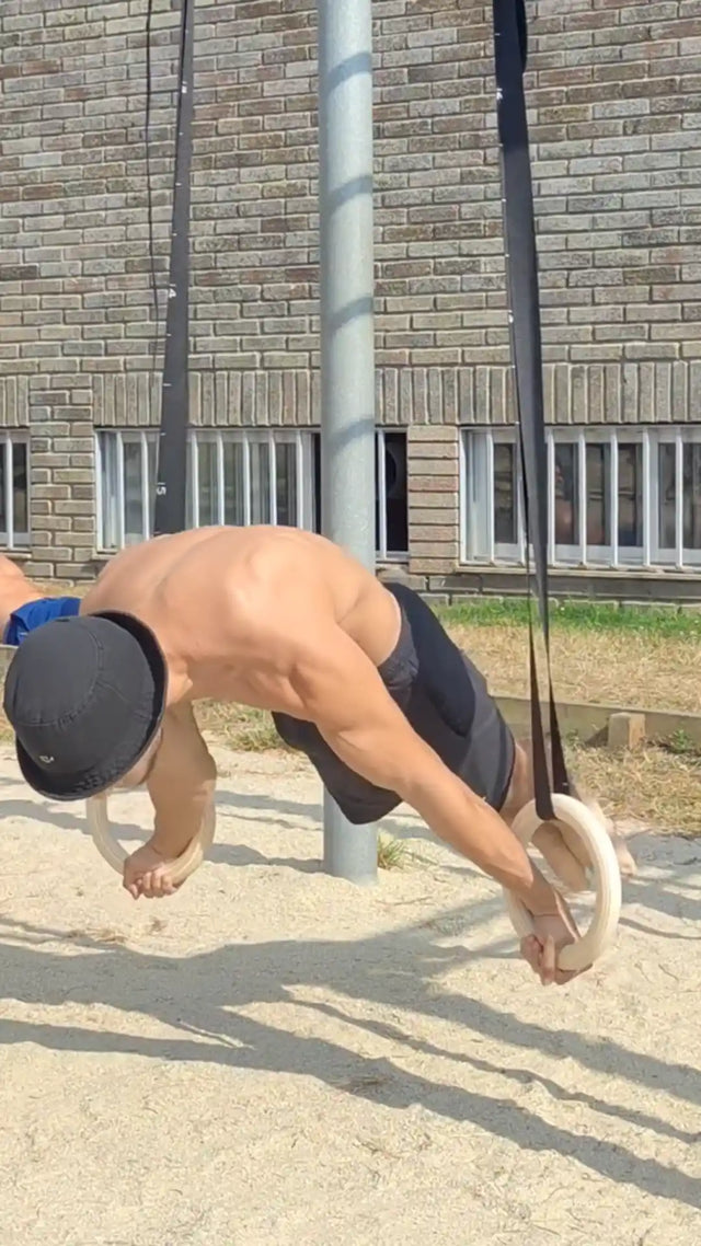 Wide planche on rings